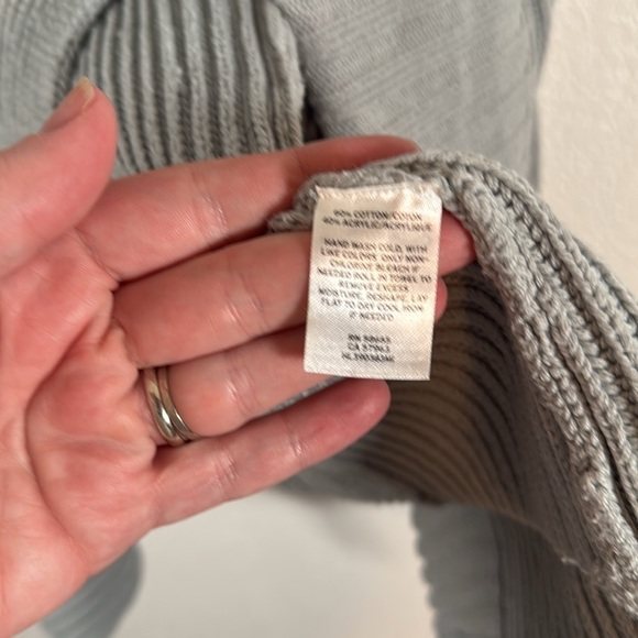 Trouvé Light Blue Mixed Rib Knit Overlap Long Line Cardigan Size Small - Picture 3 of 7